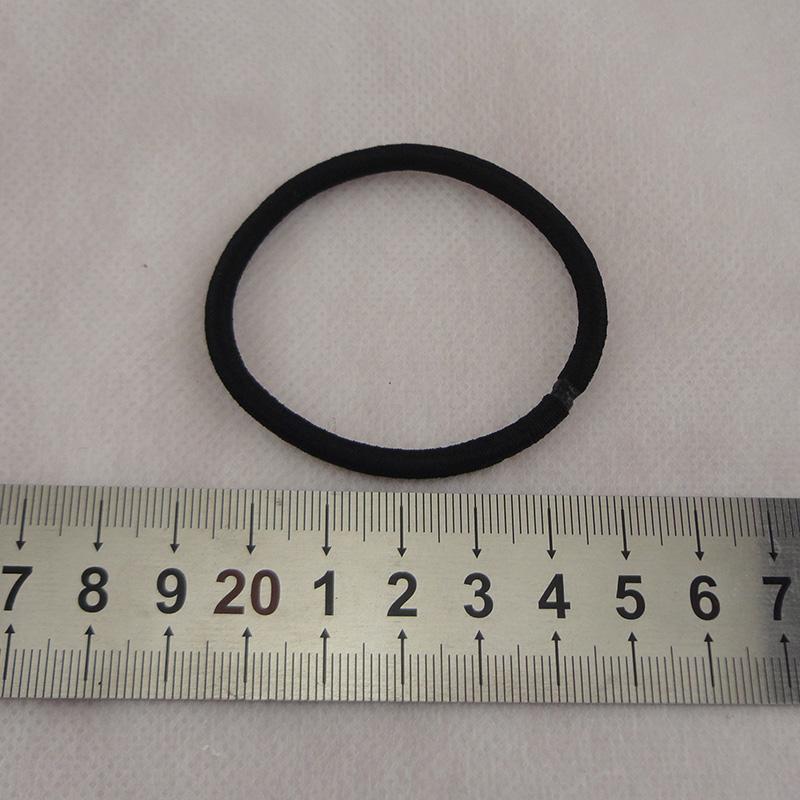 100PCS/Bag 4mm Black Seamless Elastic Hair Bands Base Ponytail Holders Rope Top Elasticity Hair Ties for DIY Hair Accessories