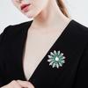 Blucome Geometry Flower Girl Brooch Water Droplets Crystal Brooches for Women Collar Suit Scarf Accessories Jewelry