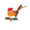 Premier Robin With Santa Hat Pick Christmas Decoration