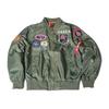 Trendy 2025 American Style Men's MA-1 Air Force Pilot Jacket with Badge Embroidery for Spring/Autumn.
