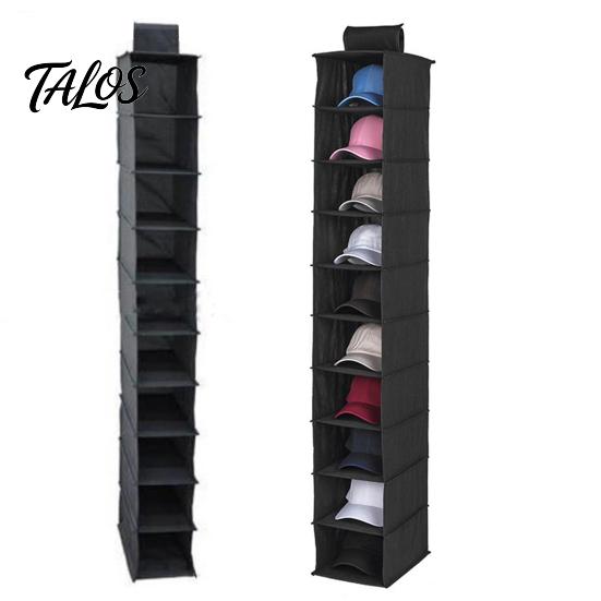 Foldable Cap Display Rack Baseball Storage Bag Organizer Large Capacity Hat with Holder 10 Compartments Easy to Assemble Stand