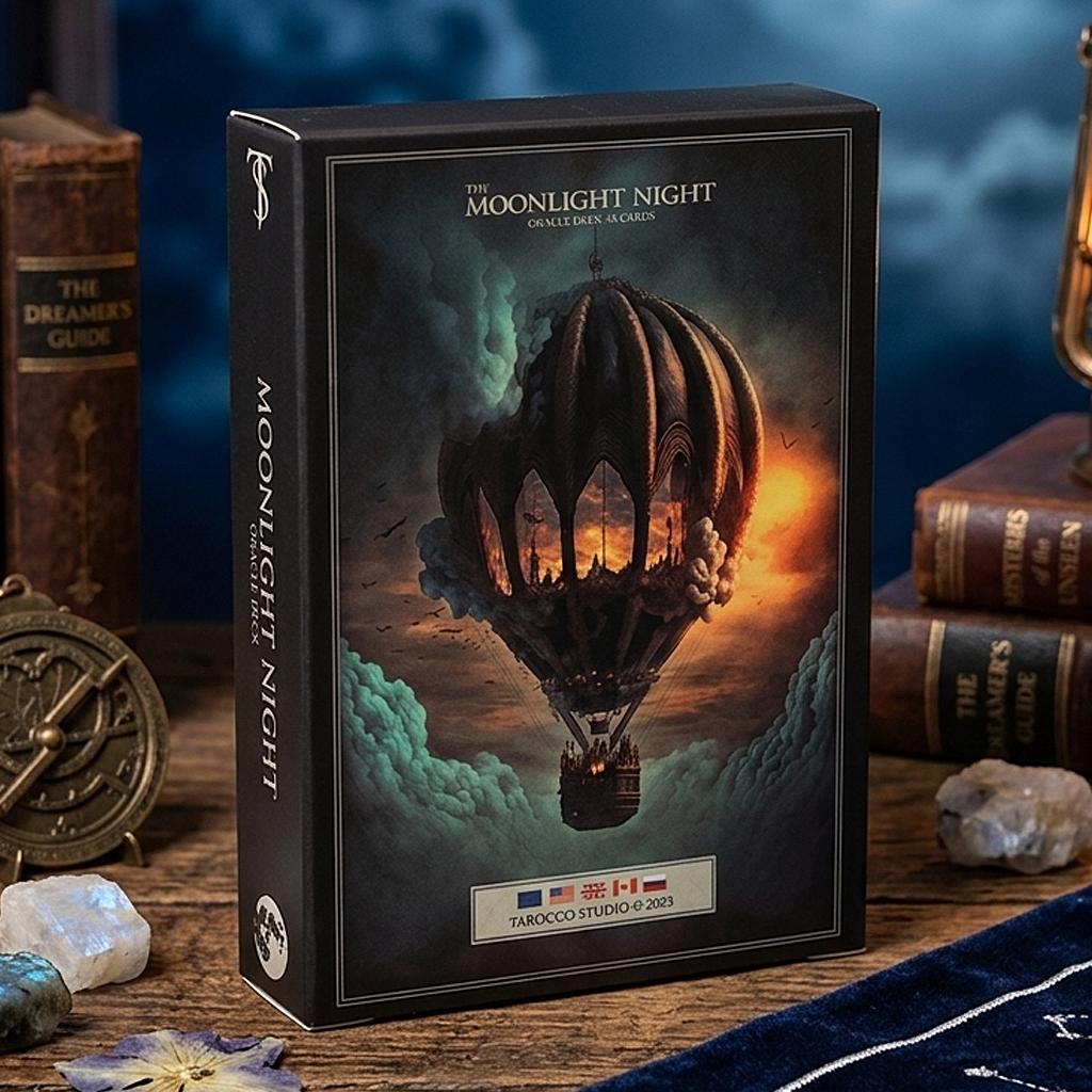 The Moonlight Night Lenormand Oracle Deck - 9*6cm 44 Cards Gothic Fantasy Divination Cards Double-embossed Cardstock