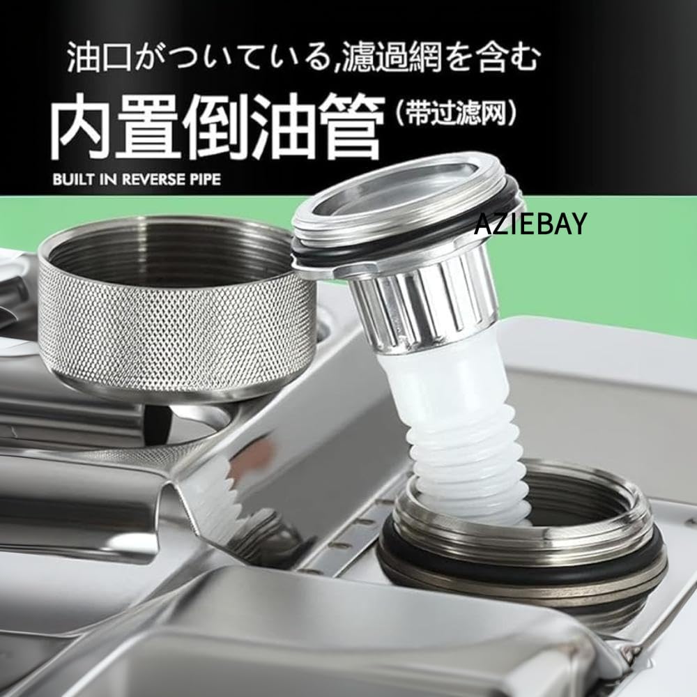 AZIEBAY Emergency Carry , Light Gasoline with Nozzle, Stainless Steel Sheet Thick, Commercial and Storage