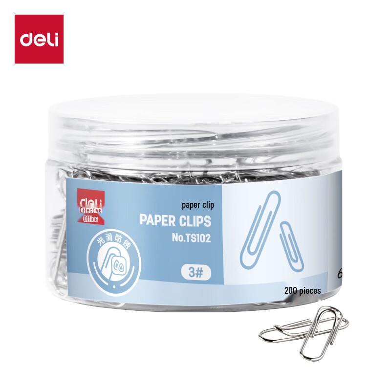 Deli Silver Nickel-Plated Paper Clips
