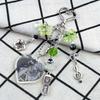 The Guy She Was Interested In Wasn't a Guy At All/Green Yuri Keychain Cute Anime Heart Keyring Handmade Beaded Accessory
