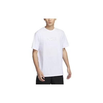 Logo Print Loose Fit Crew Neck Short Sleeve T-Shirt With Drop Shoulders Men Tops White HF4635-100