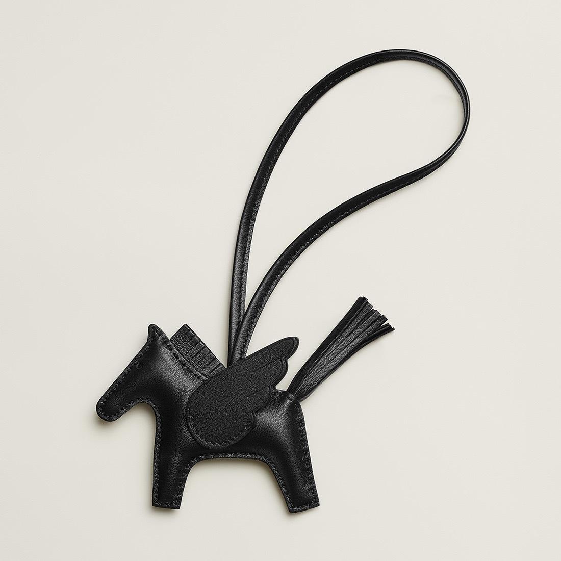 Ручная работа Подвеска-сумка Пегас Импортная овчина Ручная прошивка Высококачественный Подвеска-брелок Родео Пони Подвеска для автомобиля чёрный