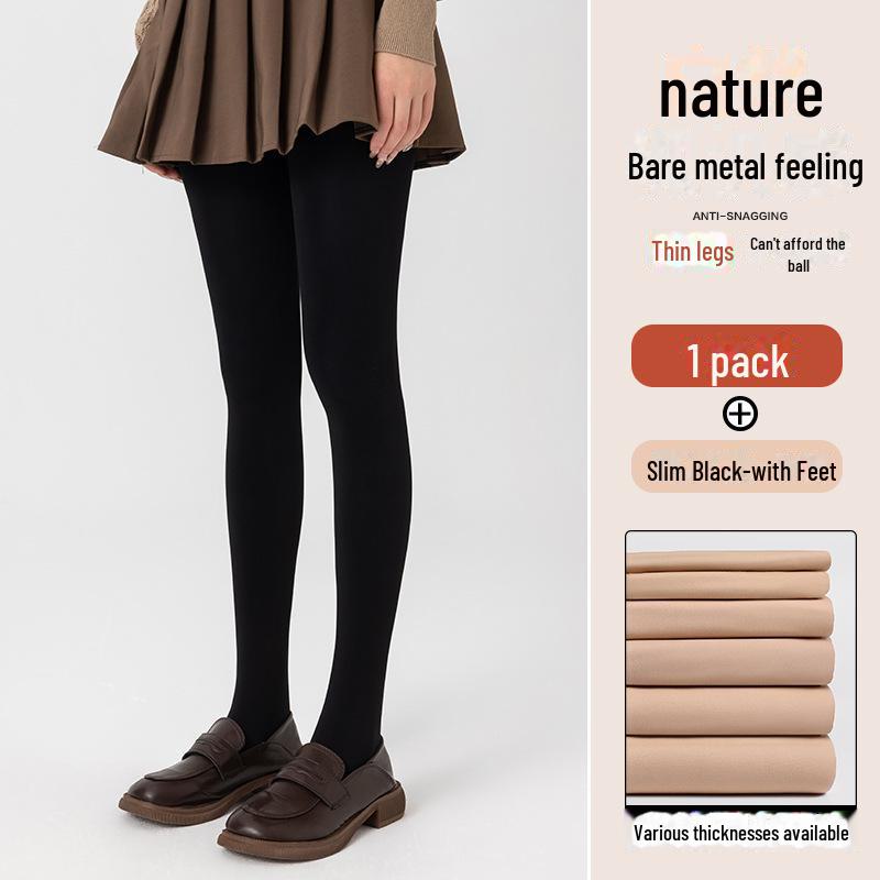 Women's Nude Velvet Leggings - Thick, Plus-Size, Autumn/Winter Wear