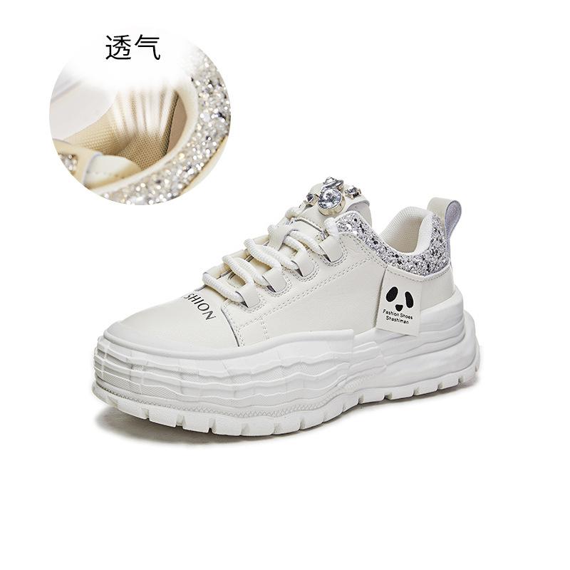 Little white shoes women's 2025 spring new thick-soled heightening bread shoes women's casual muffin shoes women's versatile women's shoes