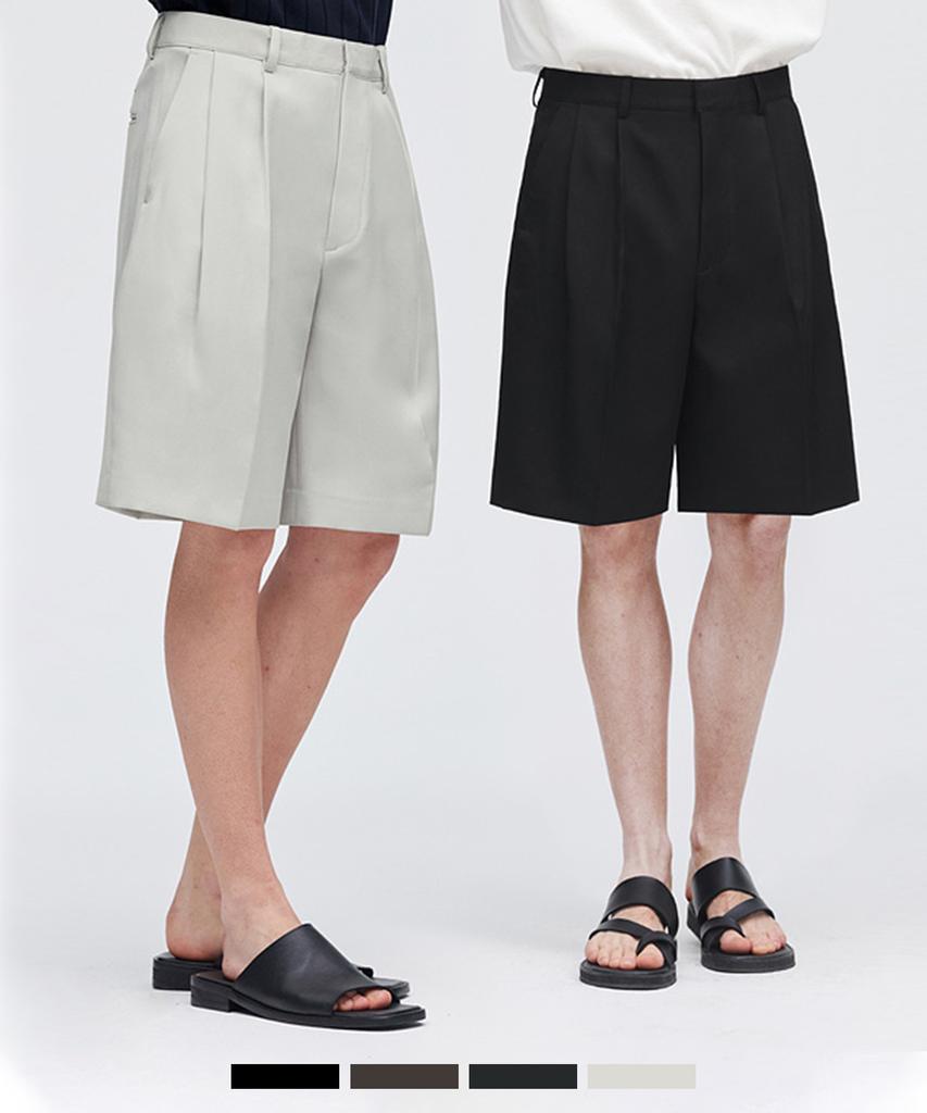 Custom A Clock Two-Tuck Wide Half Slacks_4 Color Coospt206