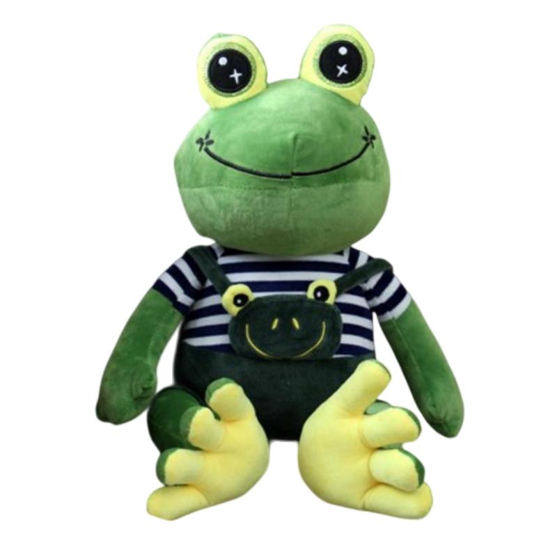 

Frog Dungarees Simulation Plush Toy Stuffed Animal Pillow Home Decor Gifts Kids 35cm/13.78
