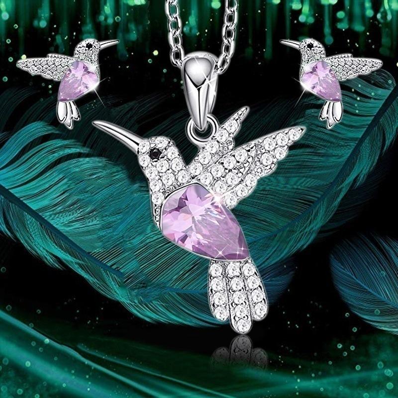 Water Diamond Bird Necklace for Women Fashionable Crystal Necklace Personalized Necklace
