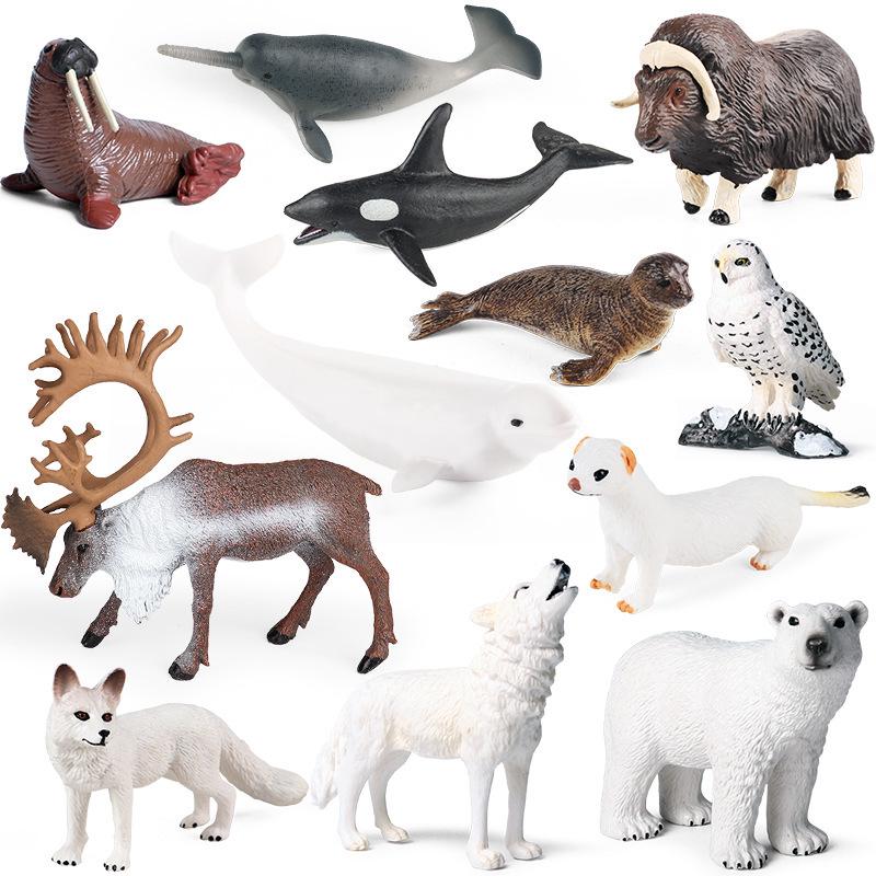 Realistic Arctic Animal Toy Set - Polar Figure Birthday Gift & Cake Decoration