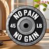 Retro Weightlifting Style No Pain No Gain Metal Wall Plaque  Inch Round Aluminum Gym Decor for Home Garage  Cafe Motiv