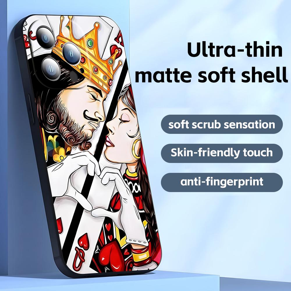 Poker Phone Case For iPhone17 16 16e 15 14 13 12 11 Plus Mini Pro Max Soft Black Shockproof Cover