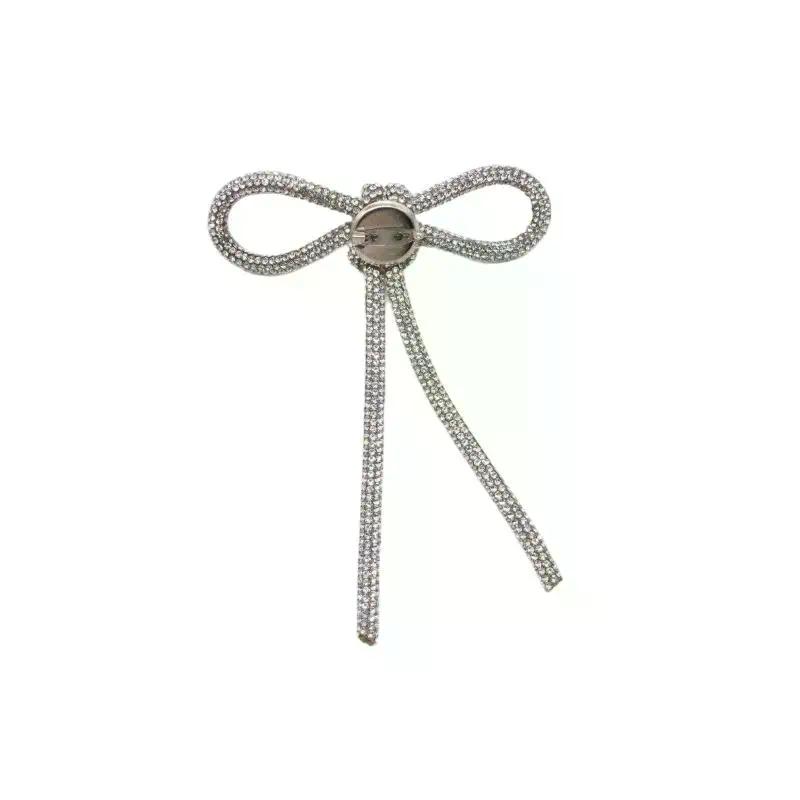 New Exquisite Sparkly Crystal Bow Brooches Badges For Women Girls Fashion Lady Bowknot Boutique Pin Accessories Gift