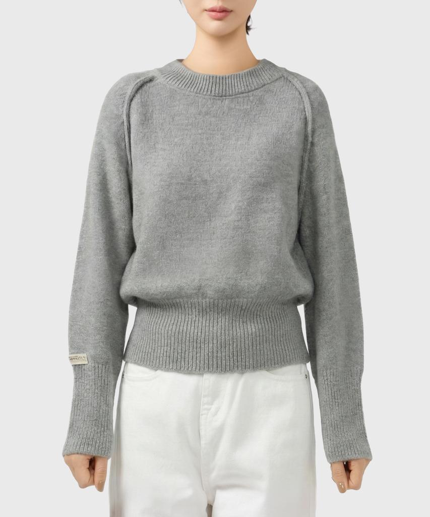 Keulleiseu Tana Semi-Crop Knit Sweater_Sky Blue