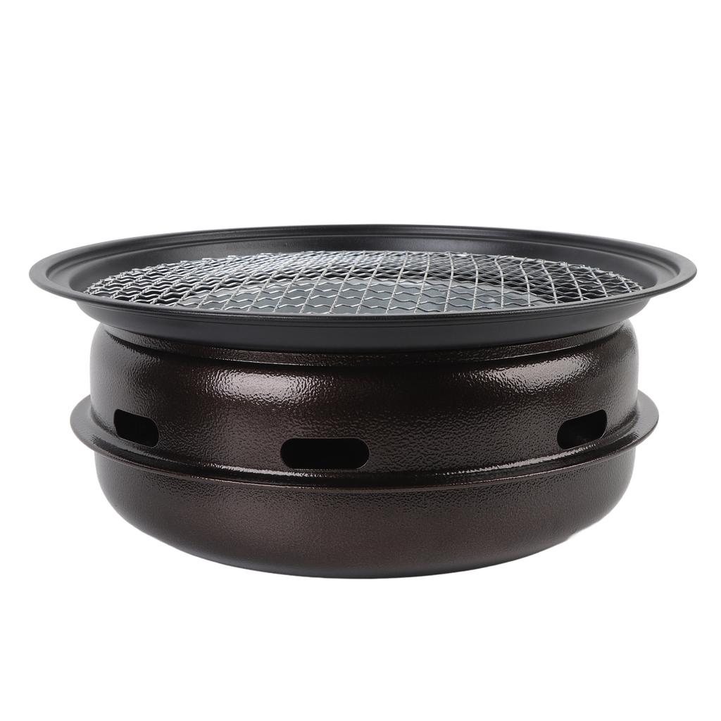 Charcoal Barbecue Stove Round Smokeless Charcoal Grill Stove with Thickened Grill Net for Home Comme