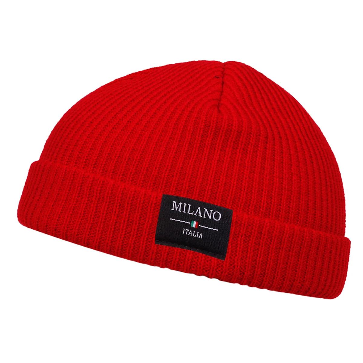 

Unisex Milano Italia Sewing Label Beanies Hats Autumn And Winter Warm Knitted Hat Hip Hop Boy Girls Caps