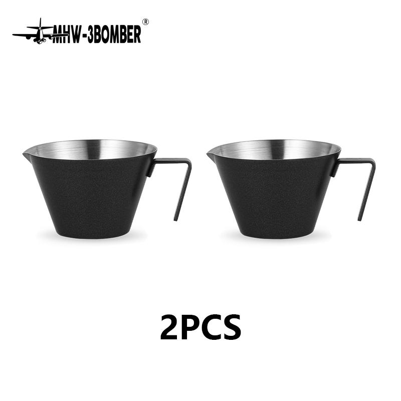 MHW-3BOMBER Nerezová odměrka na espresso s rukojetí 2/3 kusy SEspresso šálky 100 ml Domácí barista Kávové příslušenství