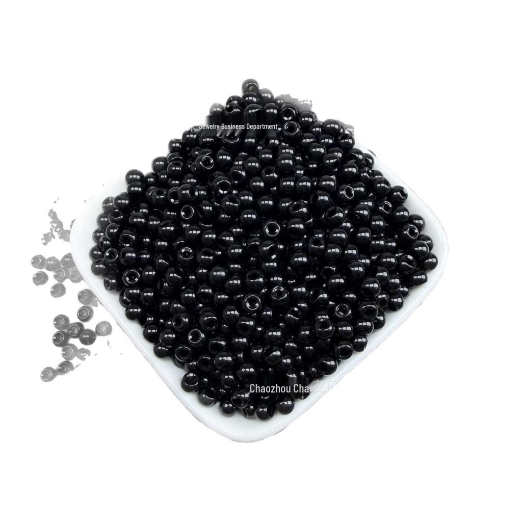 4mm Solid Color Glass Rice Beads for DIY Hairpins, Jewelry, and Embroidery Accessories