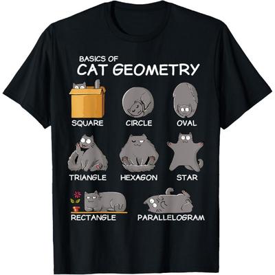 Katzengeometrie Mathe Lustige Katzengeschenke für Katzenpapa, Katzenmama, Kinder T-Shirt, Klein, Schwarz