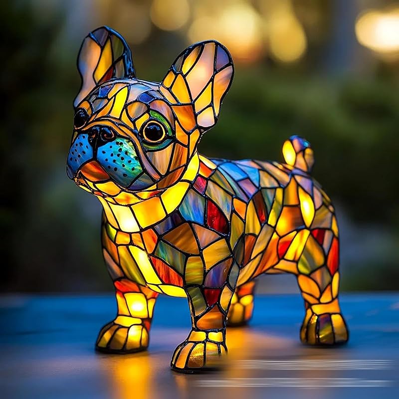 Solymall GlowKitty, Cat Lamp Stained Glass, Cat Lamp, Sherum Glowkitty, Stained Resin Night Light, Animal Lamps, 3D Cute Pet Led Table Lamps Gifts