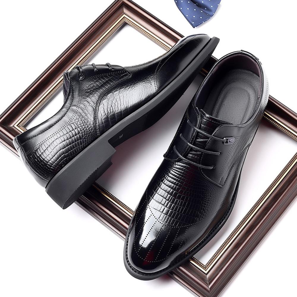 Formal Men's Shoes Dermis Business Dress Leather Shoes Men's Pointed Lace Up Leather Dress Shoes Zapatos De Cuero Para Hombres