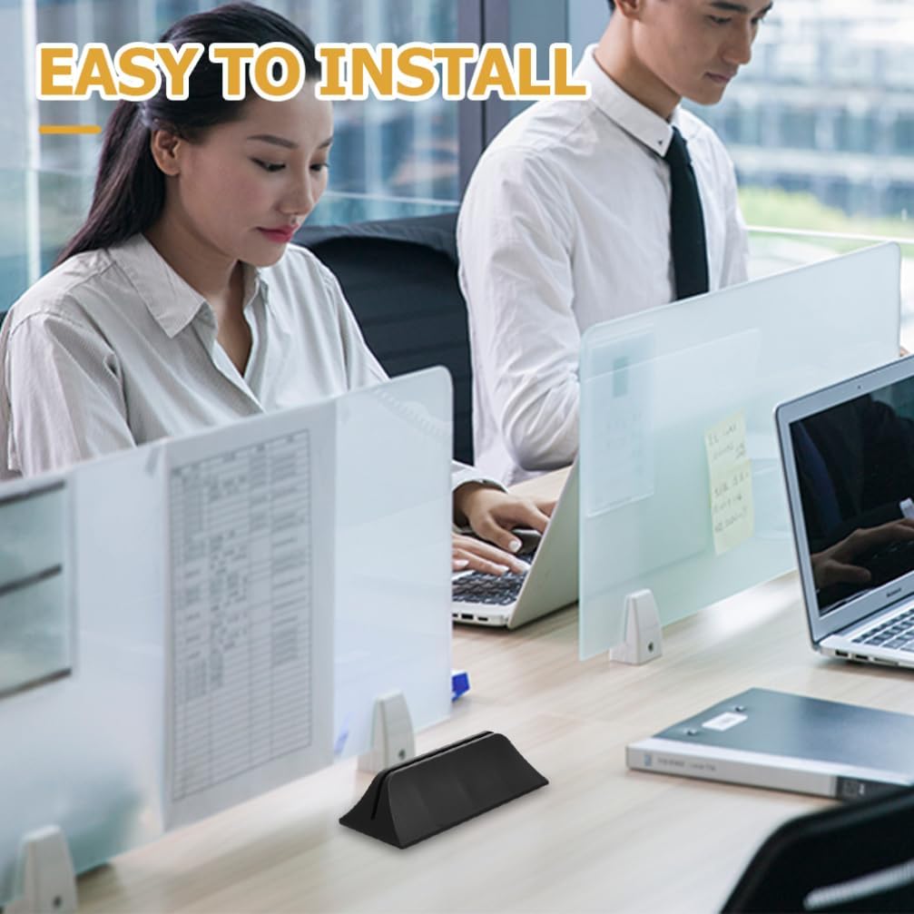 

COHEALI 10 шт. Регулируемый зажим-кронштейн для настольной перегородки, Пластиковый зажим для экрана для настольного разделителя, Черный держатель для панели перегородки для офисного стола,