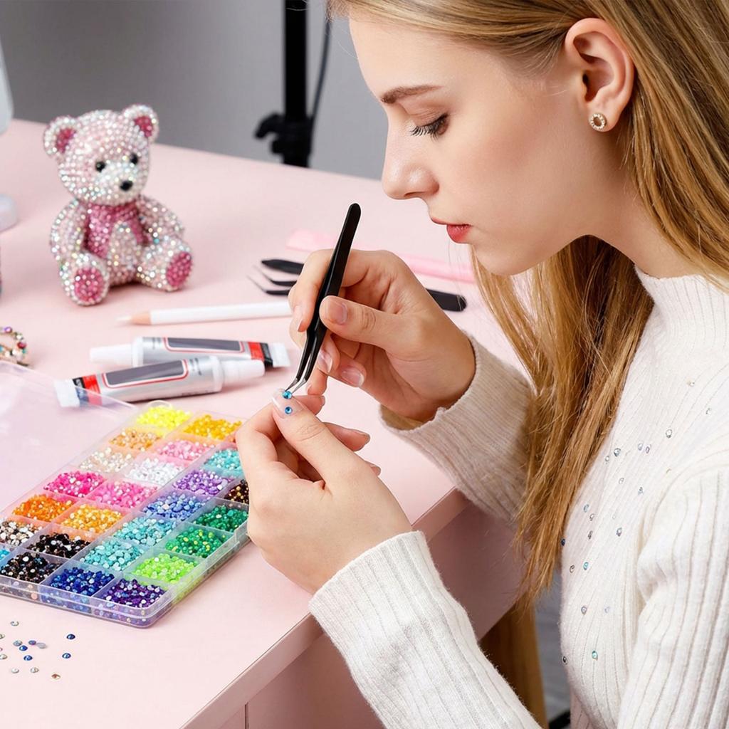 3 Bottles Of 10ml Glue 24 Colors Of Resin Dazzling, 3mm Pieces For Making, Dazzling Kit With 3 Pieces Of Glue For Clothing Shoes Art Book Art