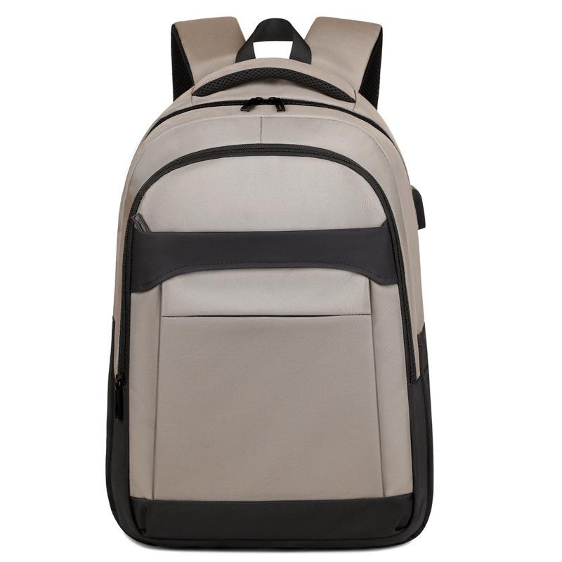 Business Backpack, Men's Multi-functional Computer Bag, Simple Solid Color, Multi-layered College Student Schoolbag for Business Trips and Travels