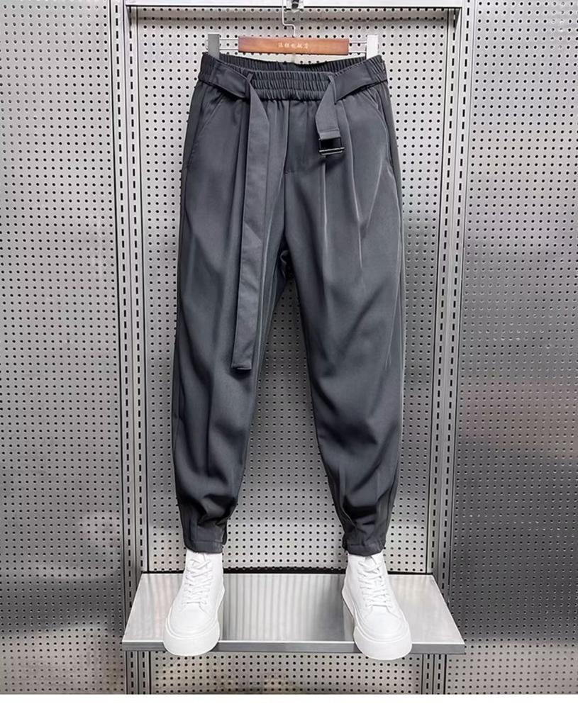 Autumn Casual Pants Men's Tied Feet Trousers Trendy Brand Ruffian Handsome Pants Men's Versatile Drape Trousers Men's Versatile