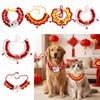 Cute Chinese Style Pet Scarf Knitted Material Handmade Cat Knitted Scarf Cartoon Adjustable Decorative Collar Spring Festival