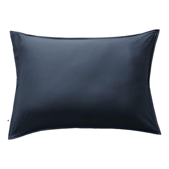 Pillowcase "Salomé" Bamboo Viscose 120 Threads/cm² - Salomé Minuit - 50 X 70 Cm Flat Quilted Ruffle