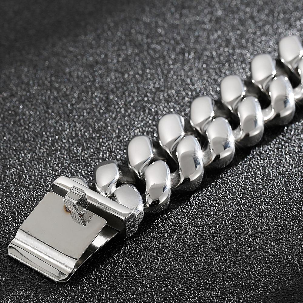 Steampunk Polished Stainless Steel Casting Men's Bracelet Gothic Hip Hop 20MM Wide Cuff Chain Wristband Birthday Jewelry Gifts