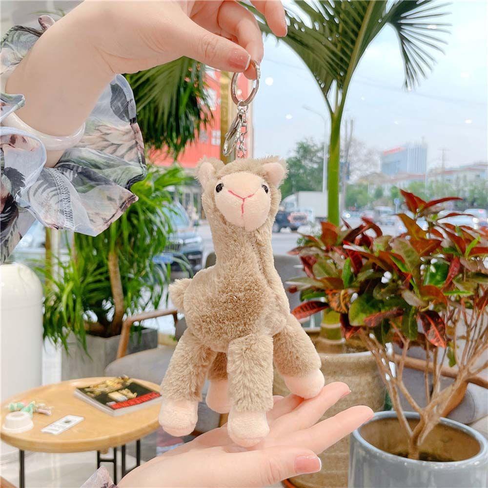 Handmade Backpack Accessory Sheep Key Ring Alpaca Keychain Animal Keyring Stuffed Toy Keychain