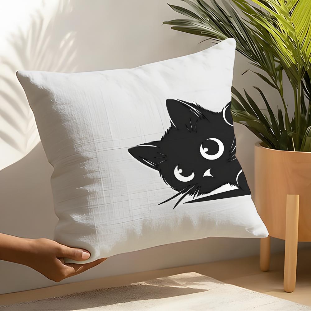 Cute cartoon plush cat Pillow Case Linen Cushion Covers For Decorative Sofa Home Pillows Case Car Chair Pillows Cases