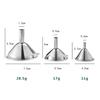 3-Piece Stainless Steel Funnel Set: Wide-Mouth Funnel, Mini Funnel, for Oil, Vinegar, Sake, Spices, Oil Cans, Oil Bottles, Pouring Tools, 3 Sizes, Wid