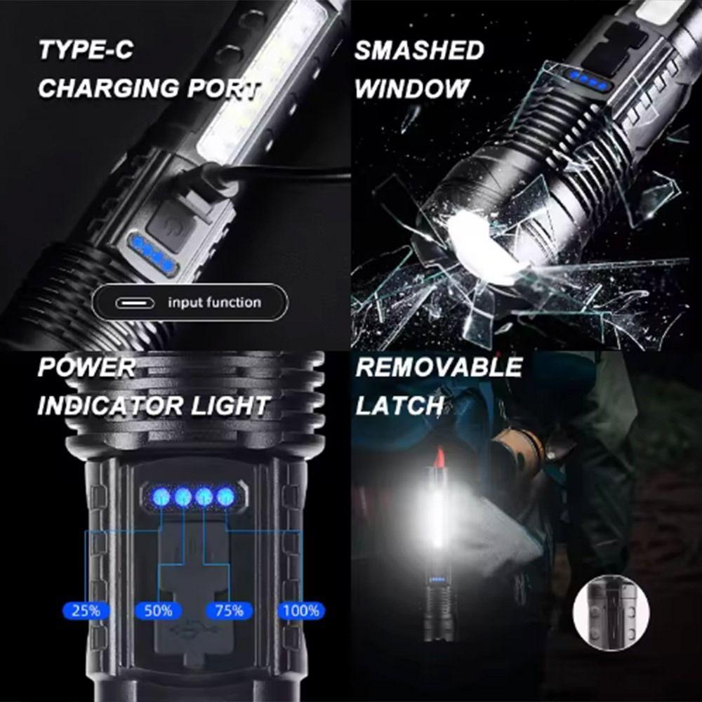 Super Bright Strong LED Flashlight Zoomable Work Flashlight Handheld Torch  Emergency