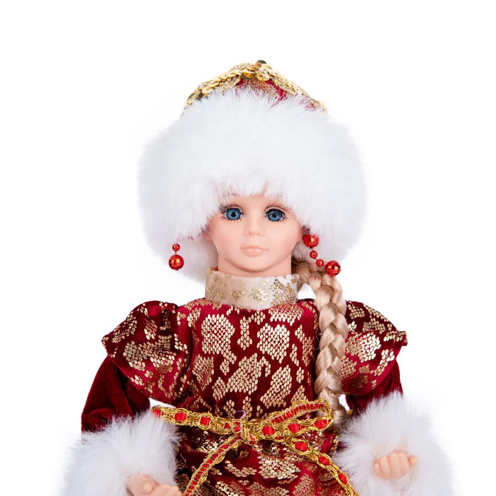 30cm Rote & Goldene Snegurochka Weihnachtsfigur