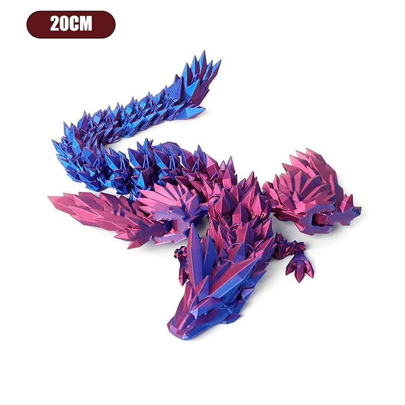 

3D Printed Feilong Living Room Ornaments Multi-Jointed Movable Dragon With Wings Tabletop Home Decoration синий
