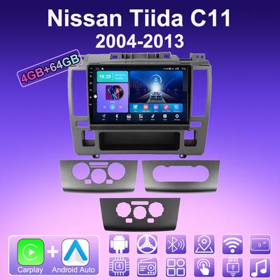 2 DIN Android Carplay Car Radio For Nissan Tiida C11 2004-2013 Multimedia Player Head Unit Stereo GPS Navigation BT WIFI 4+64GB