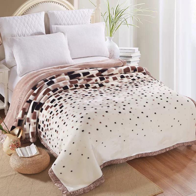 Double-Sided Fleece Raschel Blanket - Cozy Winter Wedding & Office Nap Gift