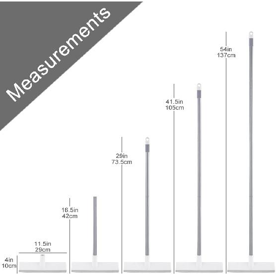 Floor Scrub Brush with Long Handle 54''- Stiff Bristle 2 In 1 Shower Scrubber with Squeegee Cleans Kitchen, Wall, Tile, Grout, Tub and Carpet, Brush