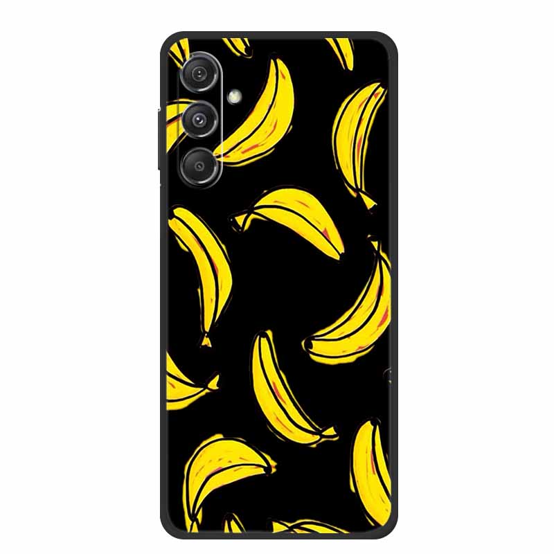 For Samsung Galaxy M36 A17 5G Case Flower Black Silicone Soft Back Cover For Samsung Galaxy S25 FE Plus Phone Case Coque Cartoon