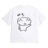 Simple Sketch Puppy Korean Hangul Letter Print Shirt Women Short Sleeve Kawaii Aesthetic Clothes with Many Korean Reviews Women