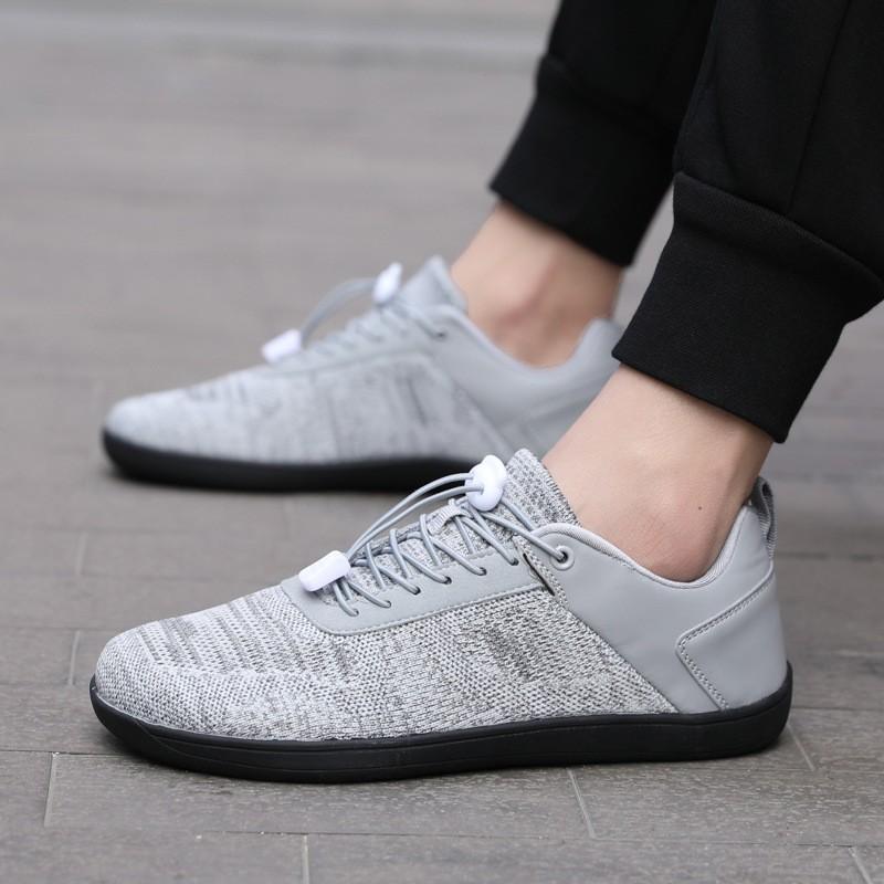 Barefoot Style Minimalist Mesh Sneakers Men Women - Breathable Elastic Lace Low-Top Outdoor Walking Shoes