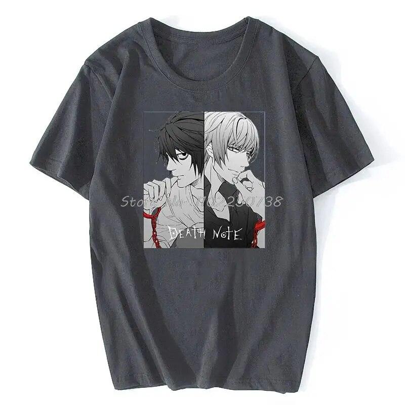Death Note Summer Unisex Female T-shirt Tops Short Sleeve Fashion Cotton T-shirt Hip Hop Tees Anime Tops Oversized Streetwear