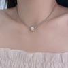 2 Pieces Dual-Layered Heart Pendant Necklace Chain Necklaces Beads Chokers Heart Chain Necklaces Party Jewelry for Girls