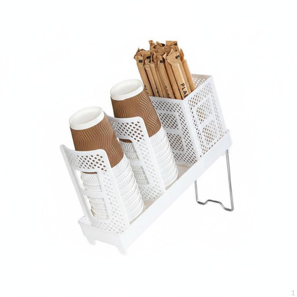 Cup Storage Rack Detachable Design Tilted Paper Organizer SpaceSaving Coffee Station
